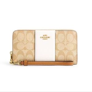 Coach Long Zip Around Wallet in Signature Canvas